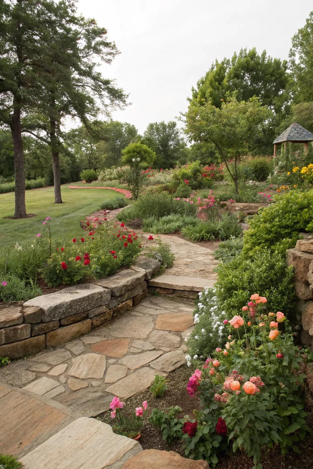 Local stone adds a natural and cohesive element to landscaping.