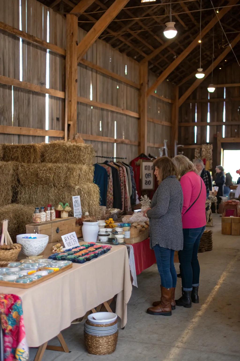 A bustling craft market bringing local art to life.