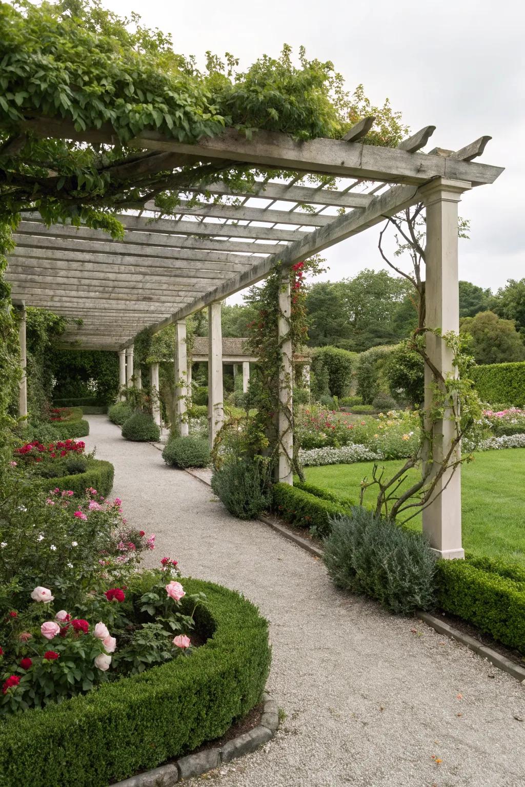 A pergola carport blends beauty with function.