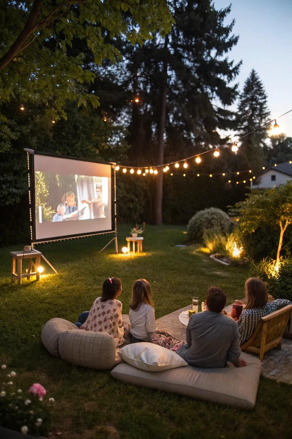 Outdoor movie night under the stars concludes the day with magic.