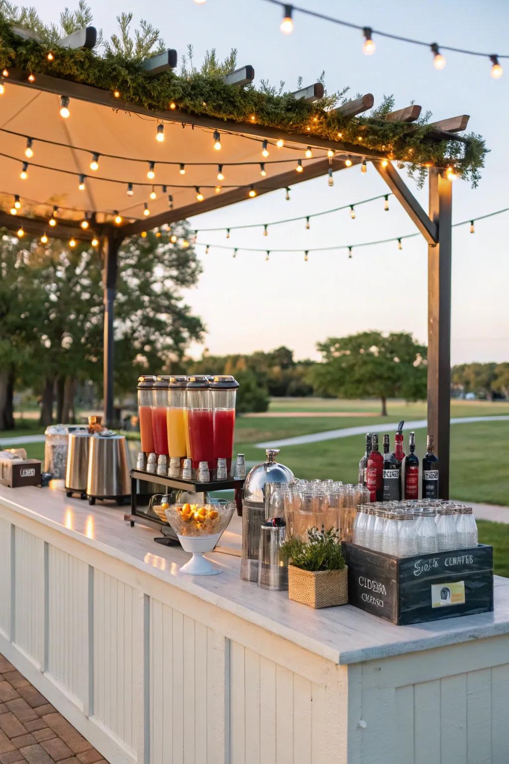 A DIY drink station invites creativity.