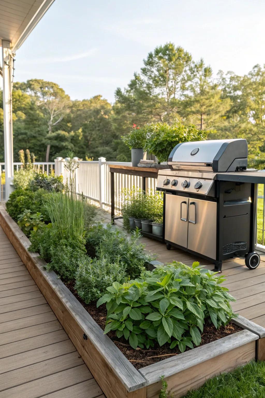 Freshen up your BBQ with a nearby herb garden.