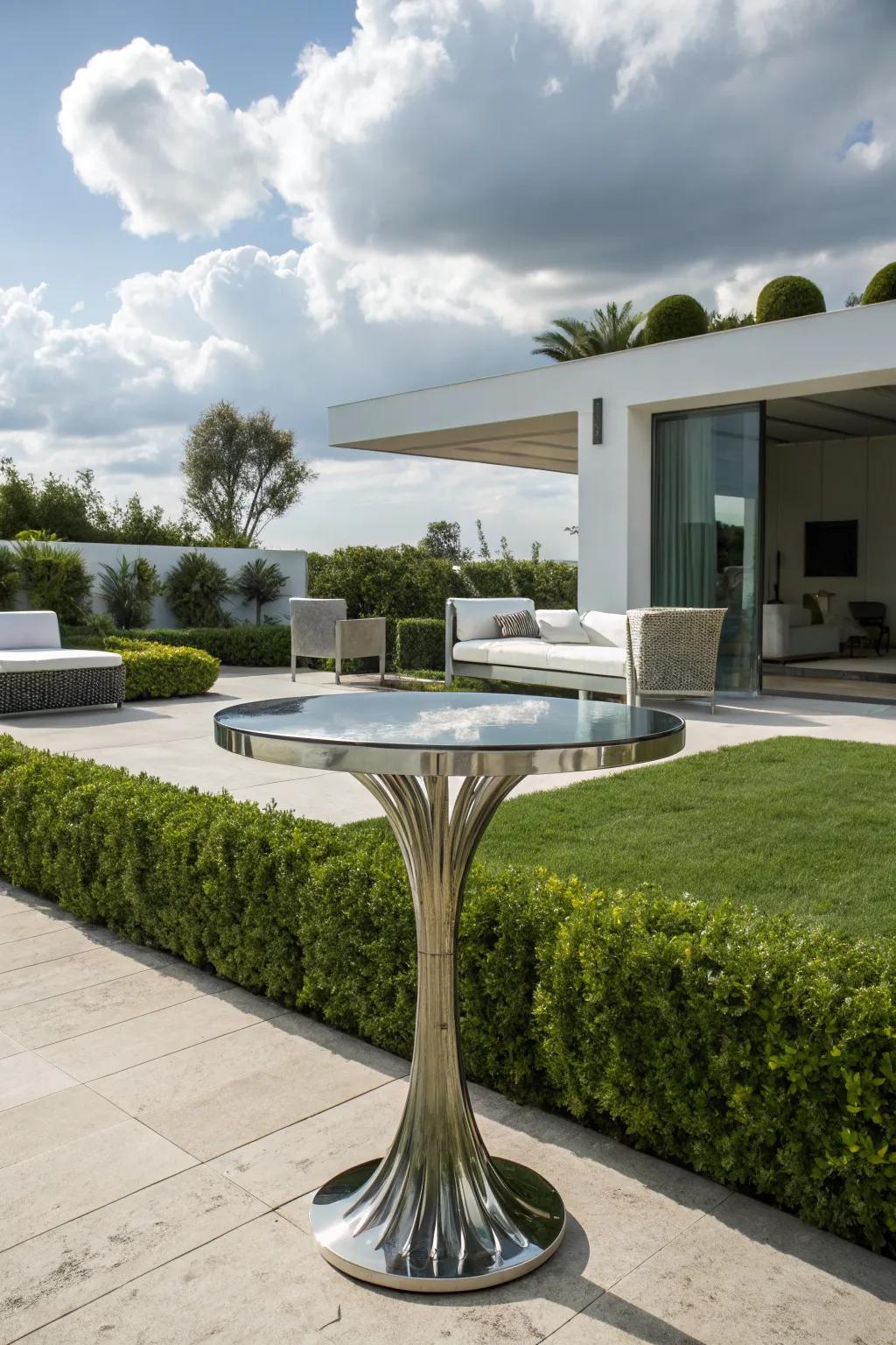 Artistic flair: Sculptural tables make a striking statement.