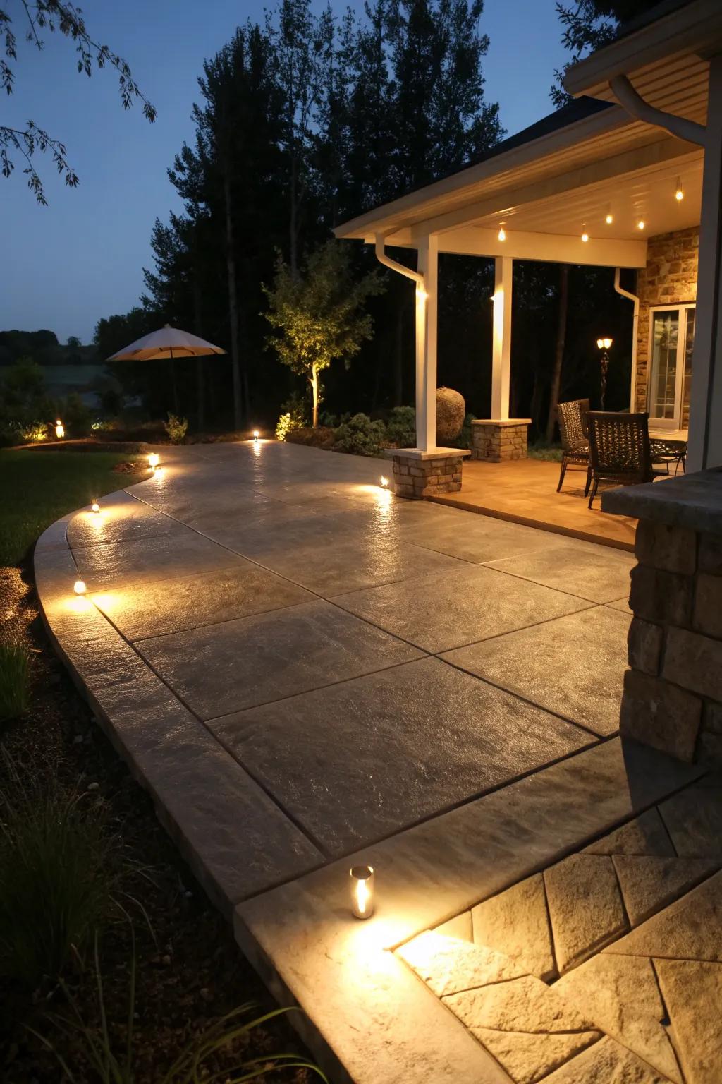Integrated lighting creating magical evenings.