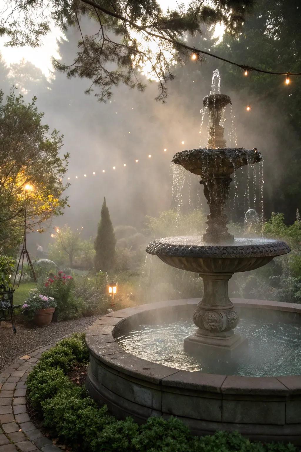 Create a mystical vibe with fog and mist elements.