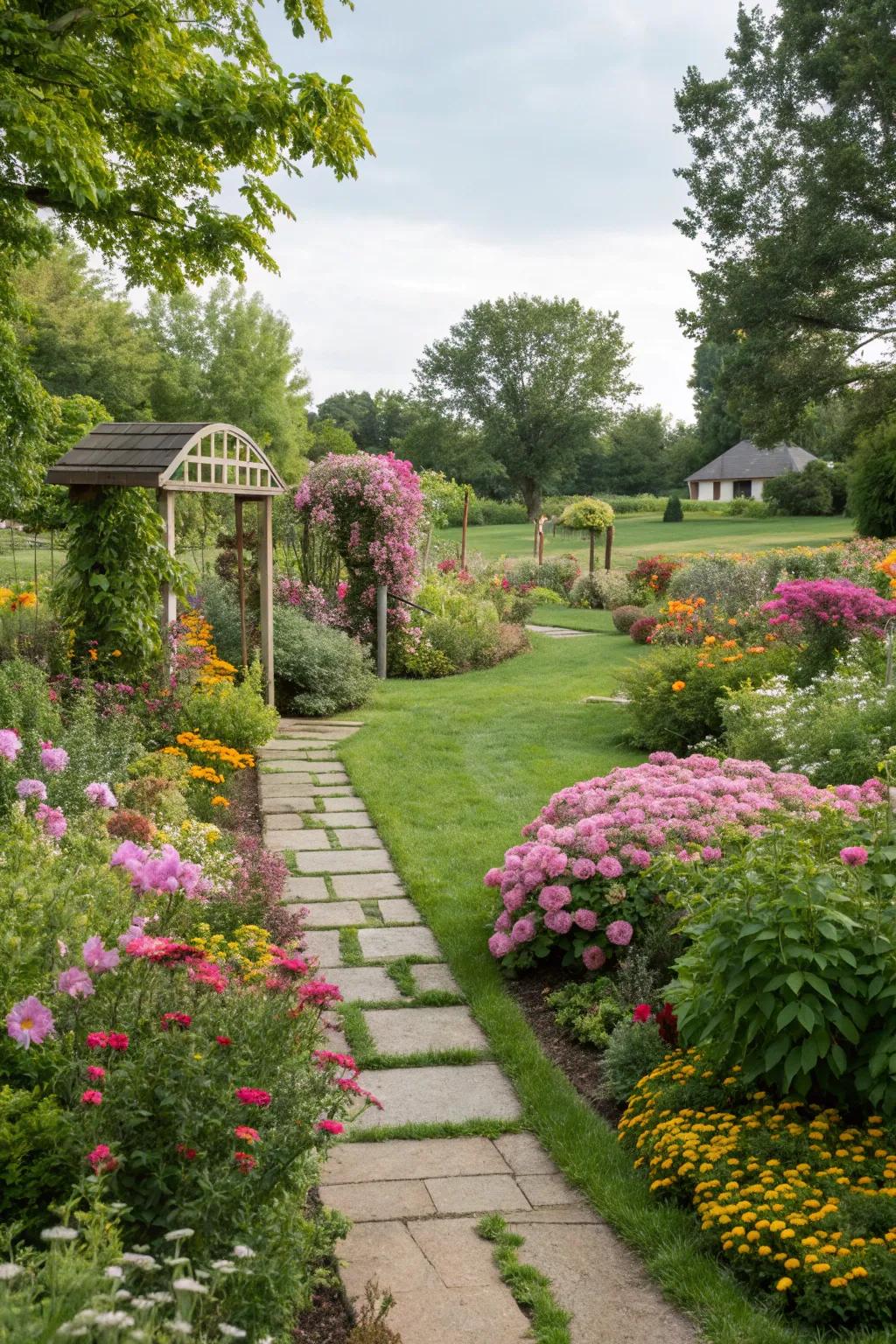Wander through your garden with pathways that invite exploration and discovery.