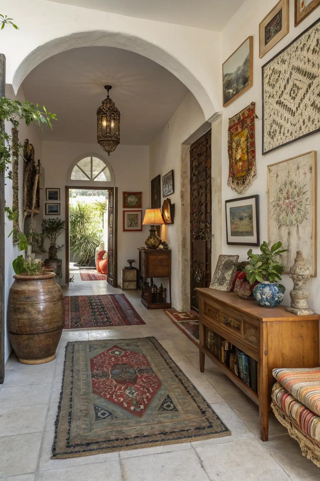 An asymmetrical layout showcases unique style.