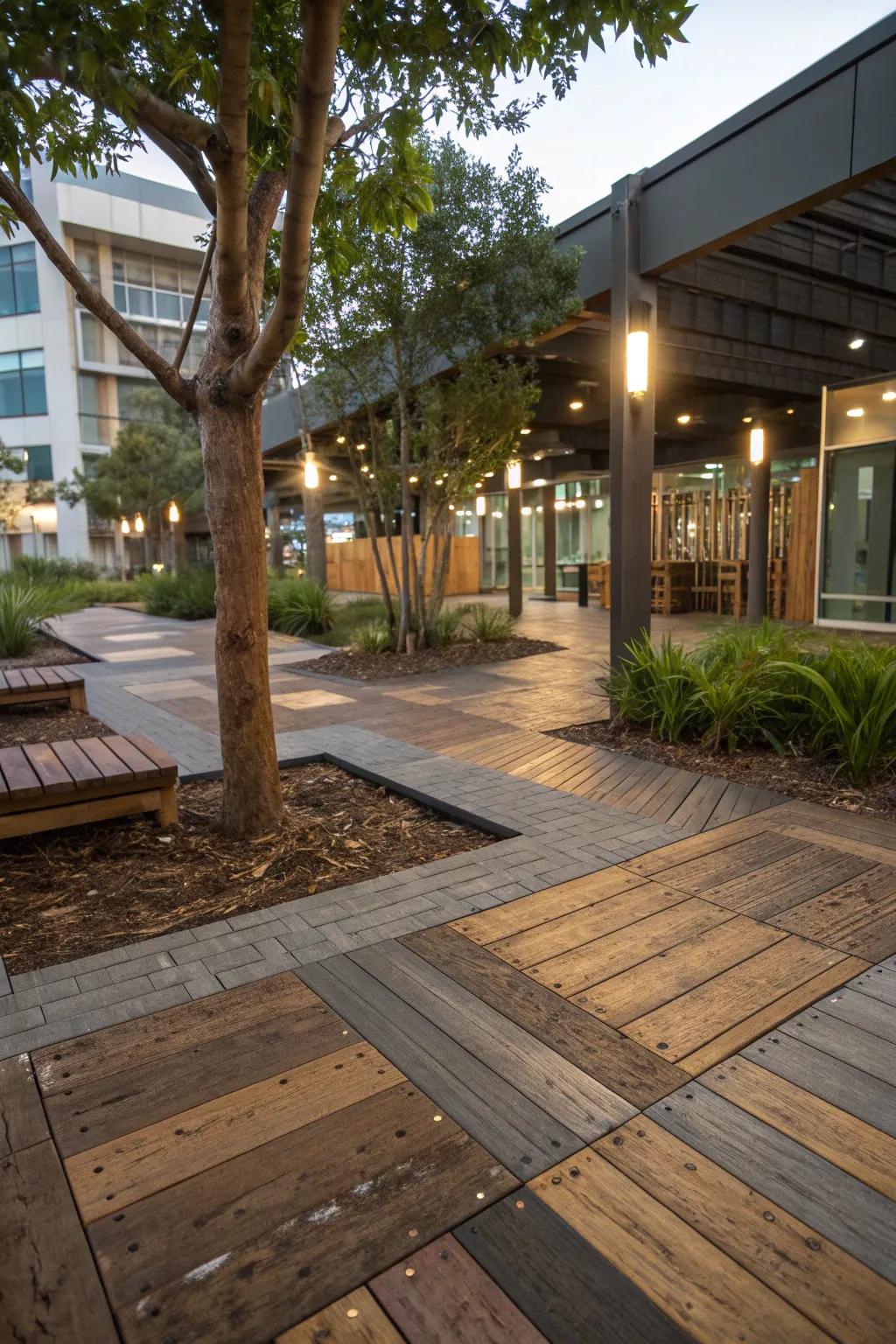 Eco-friendly flooring options enhance sustainability and aesthetics in your garden.
