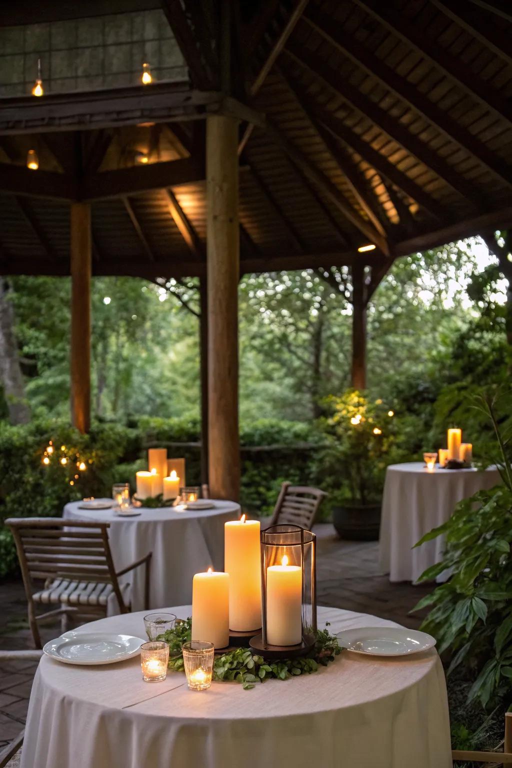 LED candles provide a safe and romantic flickering glow.