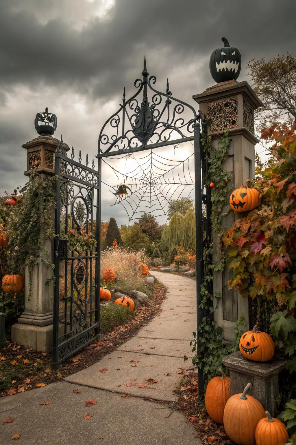 Create a dramatic entrance with a gothic garden gate.