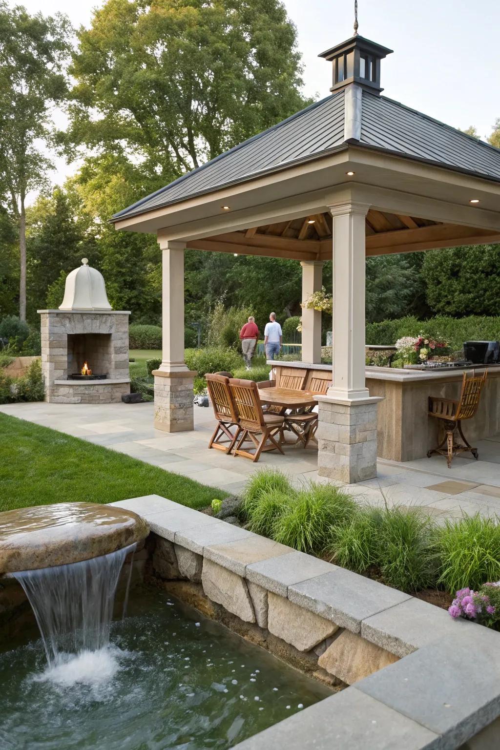 Enhance tranquility with a beautiful water feature.