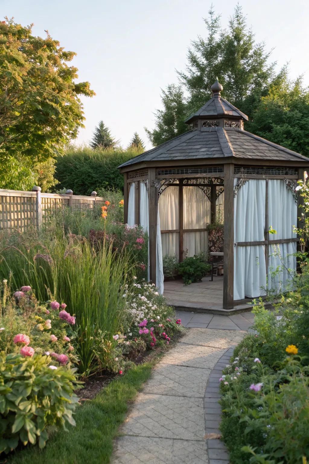 Find peace in a secluded garden hideaway.