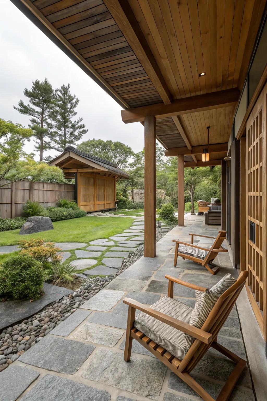 Mixing materials adds depth and visual interest to your patio.