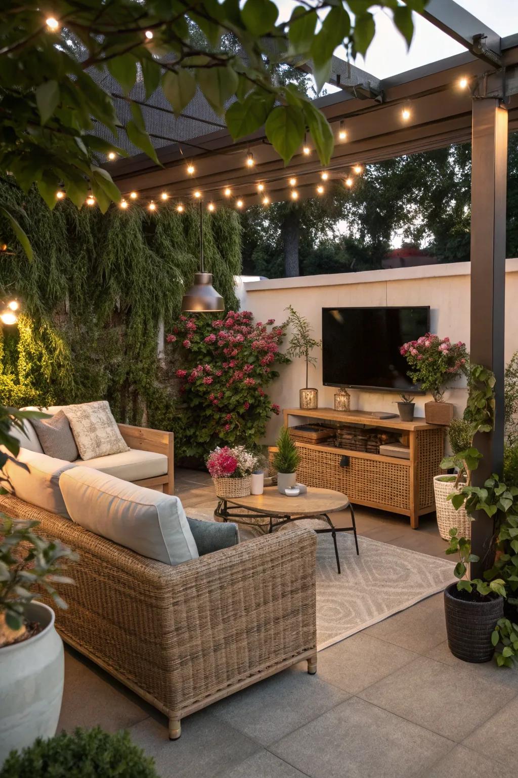 Add texture and comfort with a wicker TV stand.