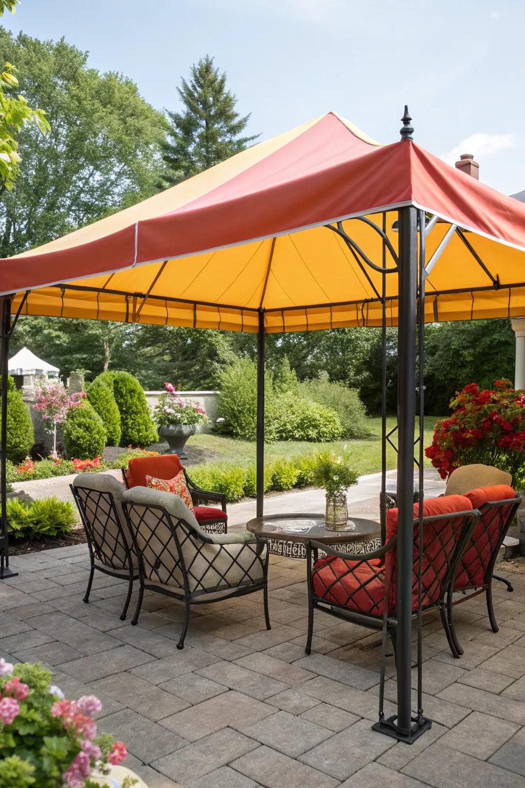 A pop-up canopy offering flexible shade solutions.