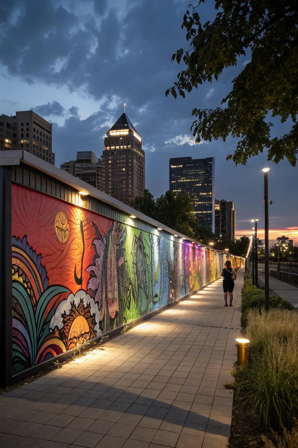 Artistic lighting makes outdoor art truly stand out.