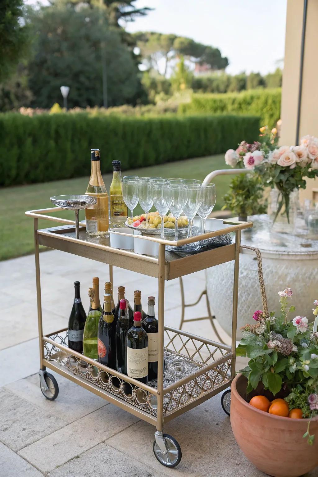 Serve up fun with a versatile bar cart.