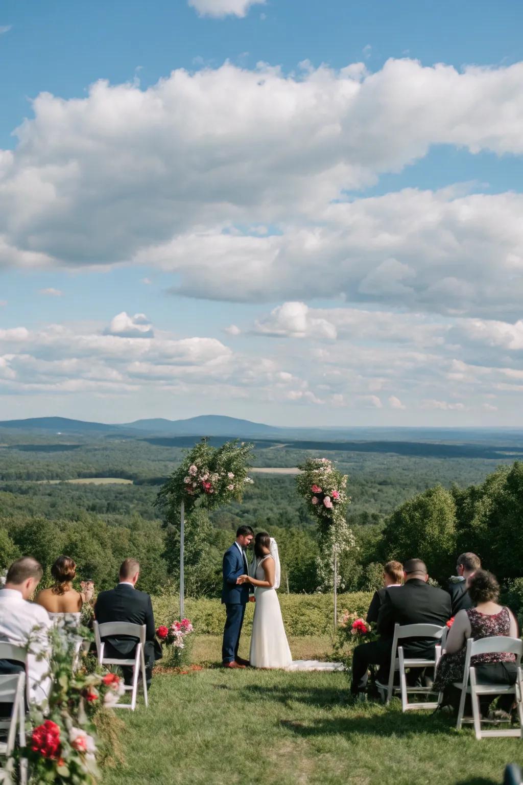 Hilltop seating provides breathtaking panoramic views.