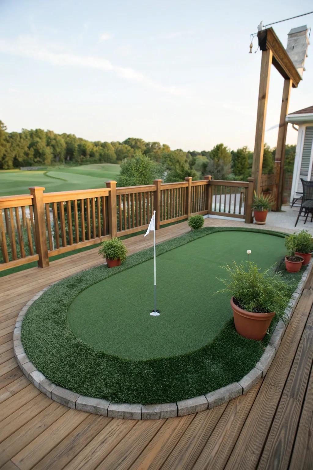 A putting green adds a playful element to your outdoor space.