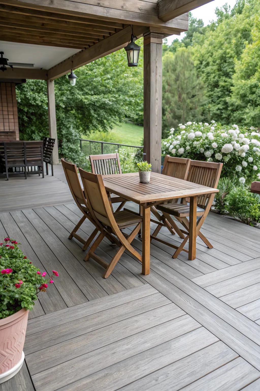 Wood-look tiles provide the aesthetic of wood with added durability.