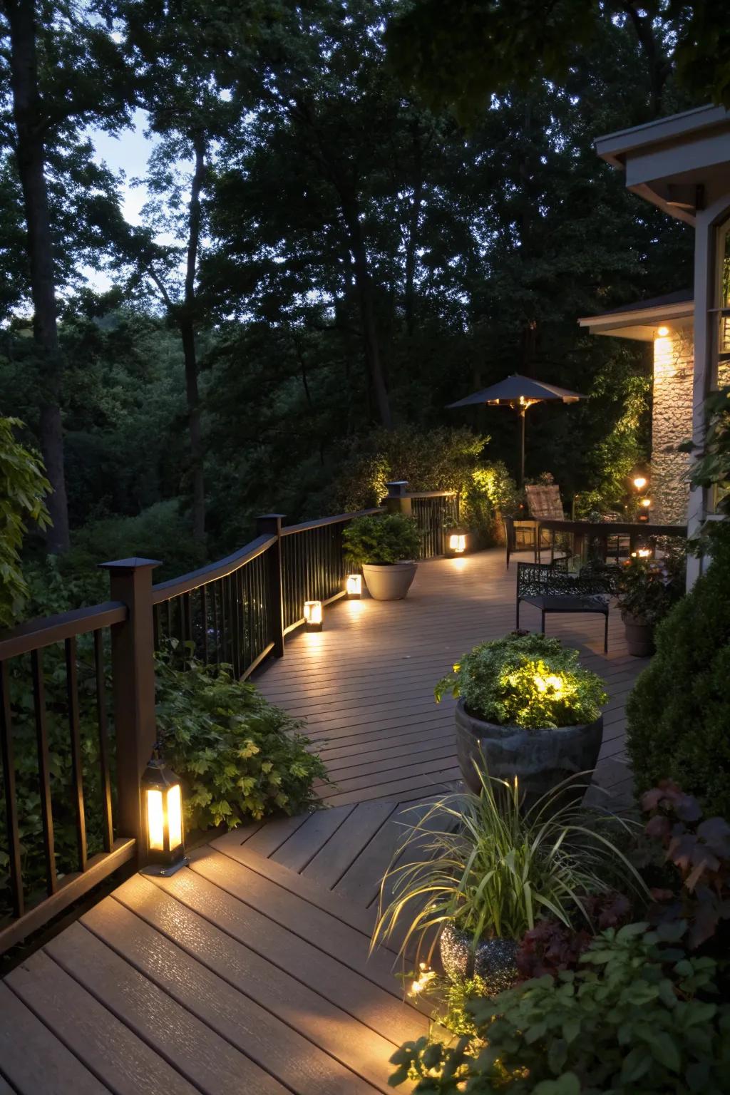 Solar lights offer an eco-friendly lighting solution for your deck.