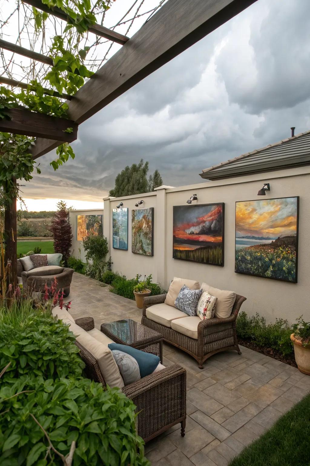 Artful touches bringing personality and elegance to a patio.