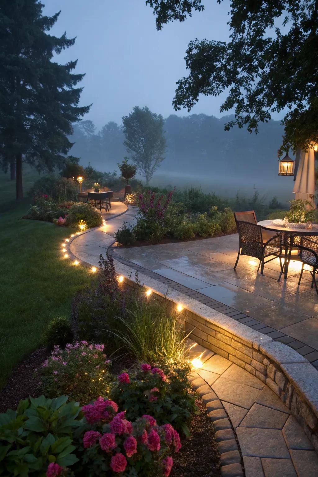 Illuminate your patio with built-in lighting.