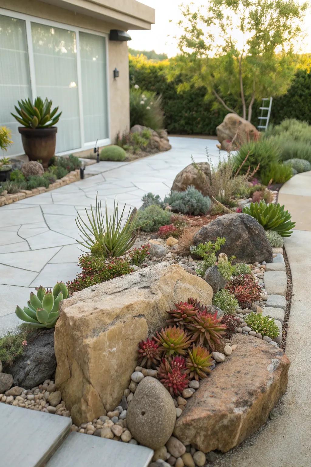 Embrace simplicity and elegance with a rock garden.
