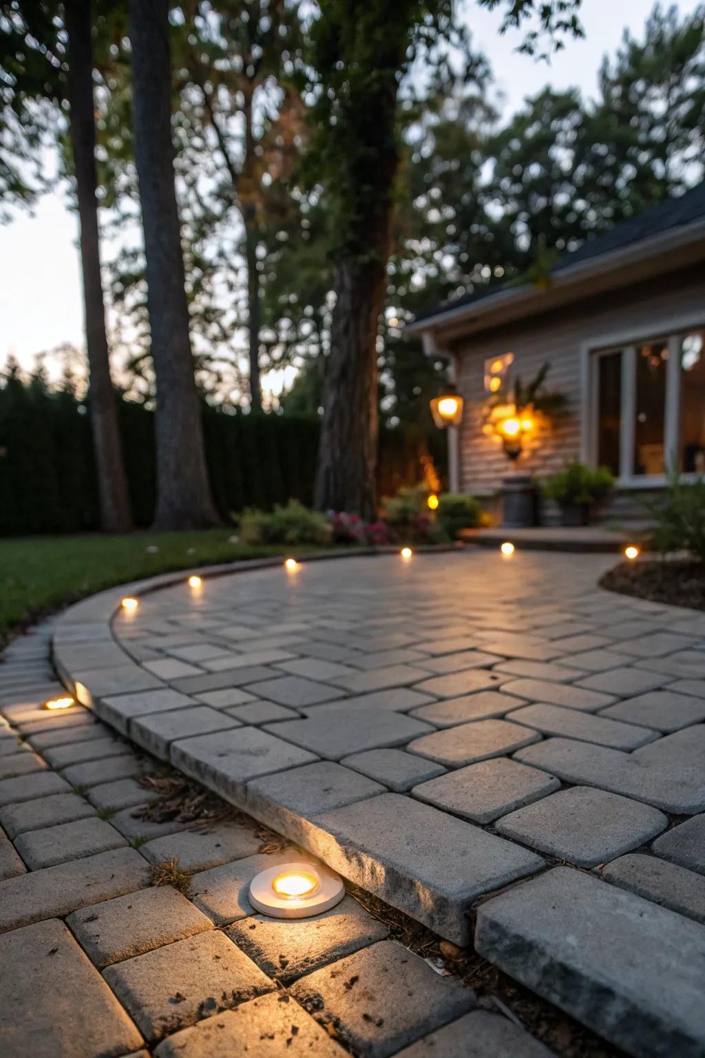 Recessed floor lighting offers a sleek and unobtrusive option.