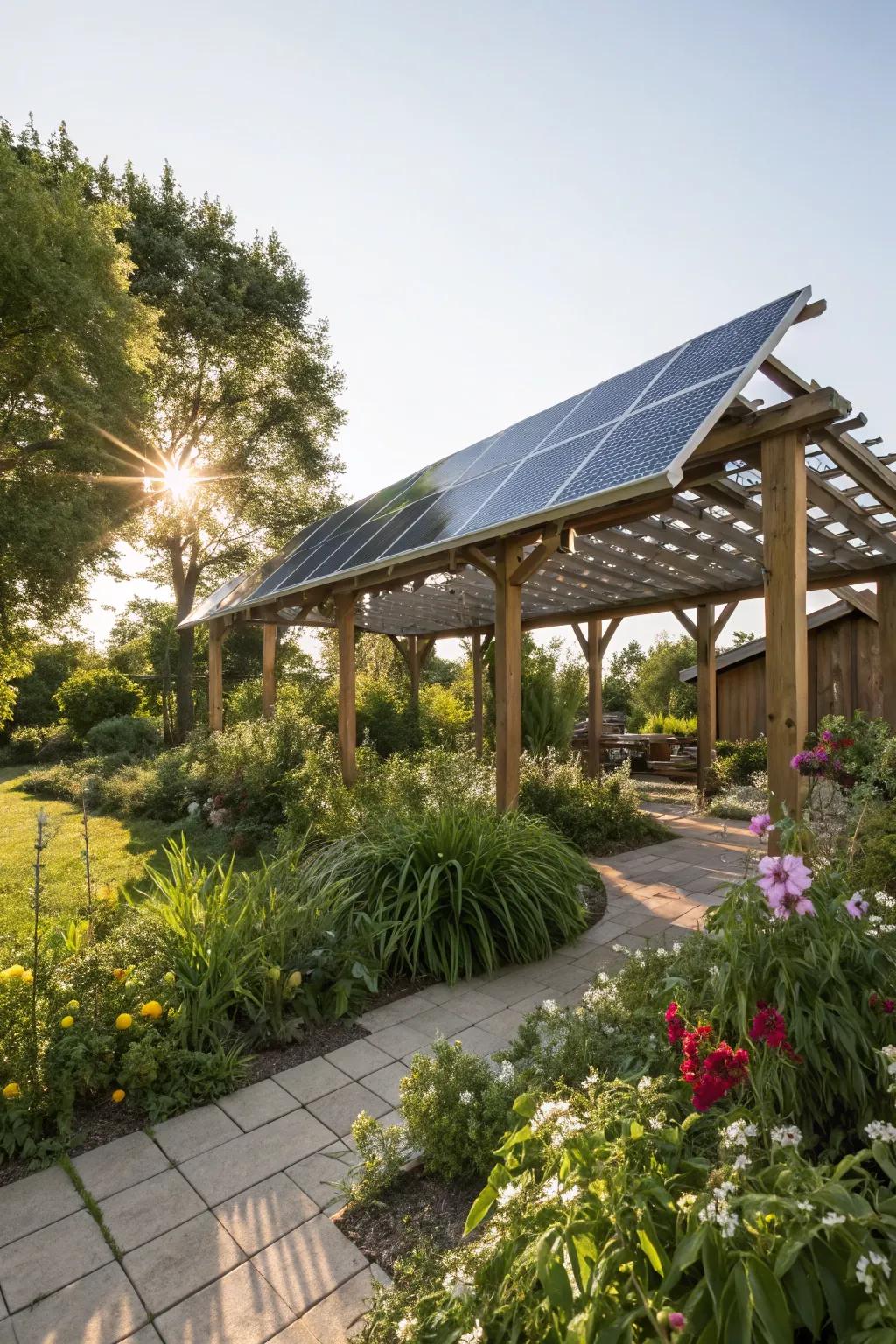 Harnessing solar energy for a sustainable pergola