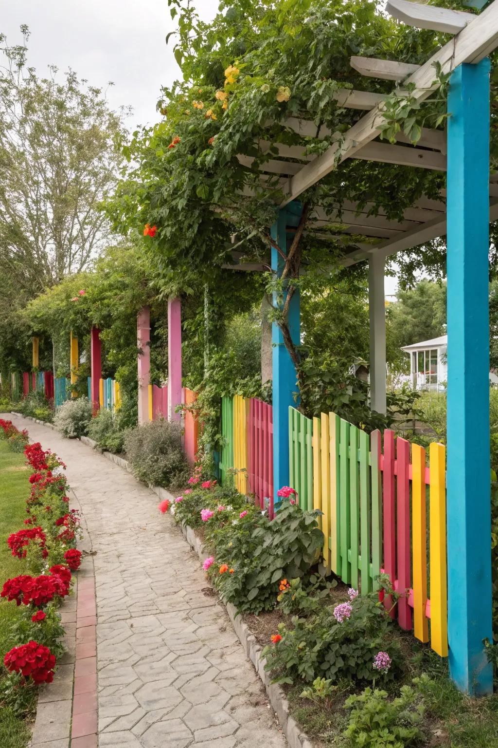 Add personality and vibrancy with colorful fence panels.