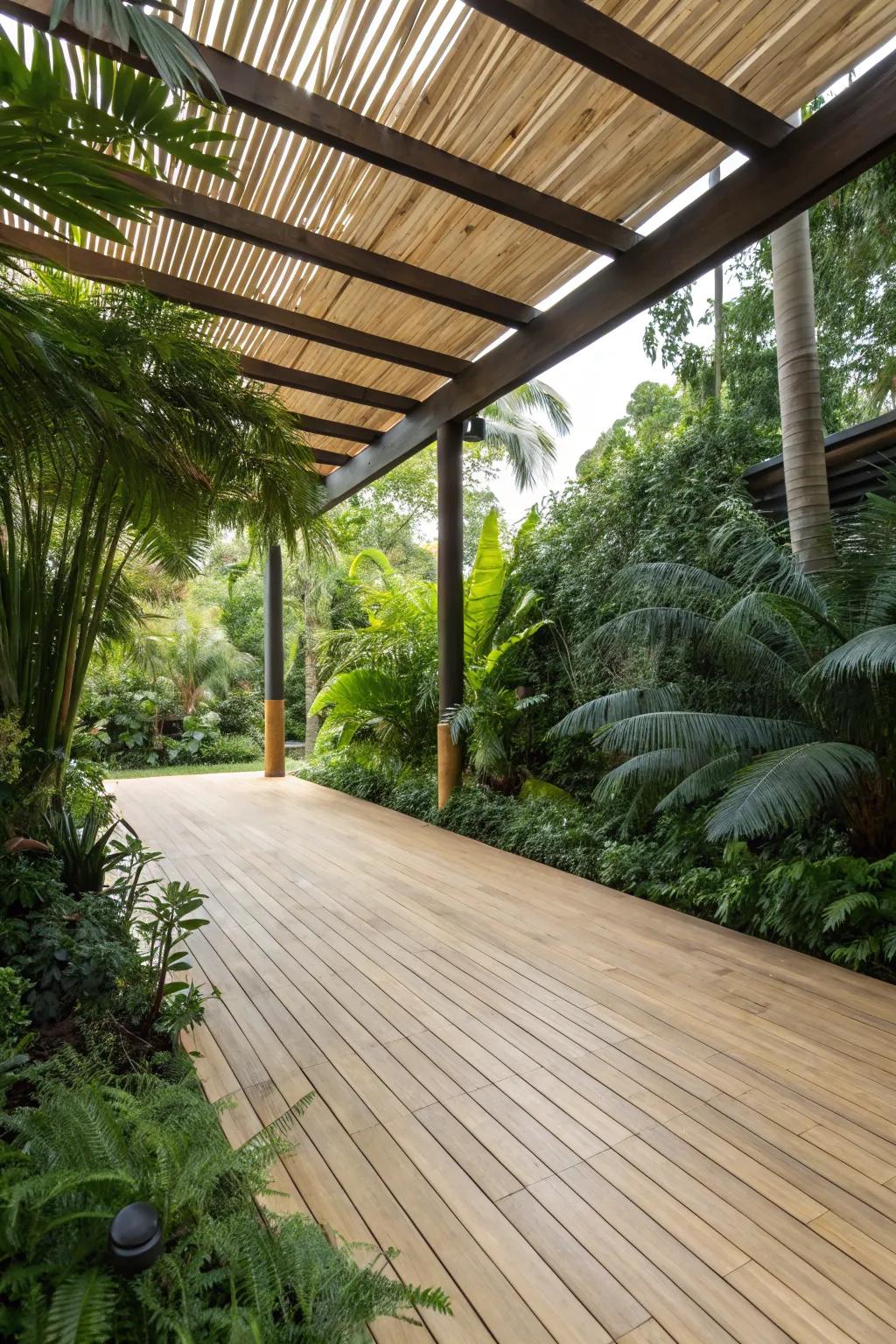 Bamboo flooring provides an exotic and sustainable option.