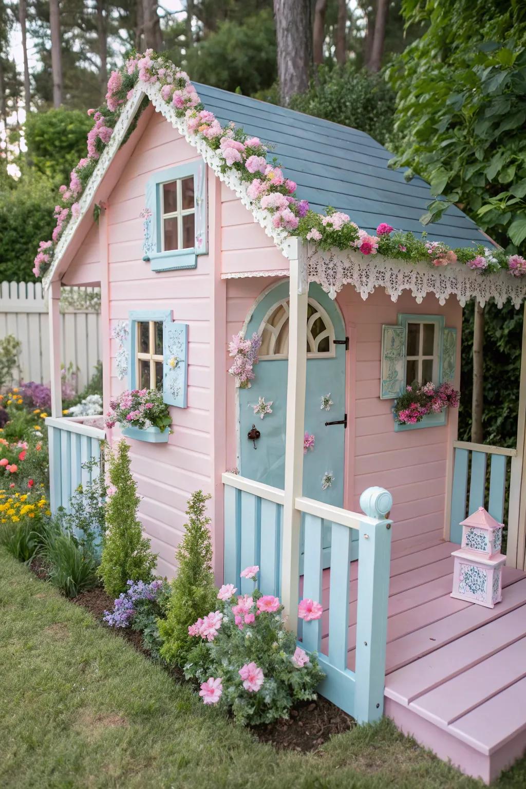 Cottage charm creates a storybook atmosphere.