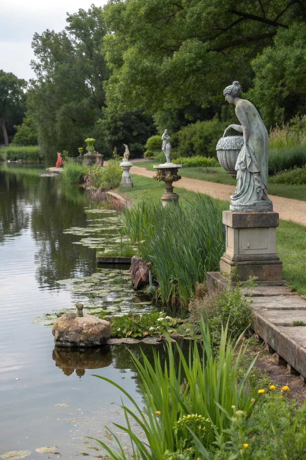 Artistic sculptures add a personal and creative touch.