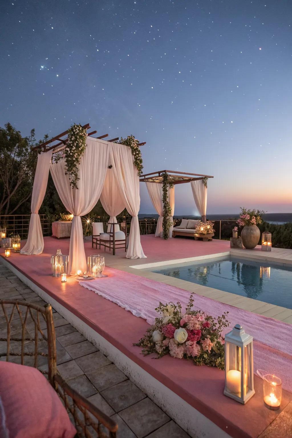 Rose tints add a soft, welcoming touch.