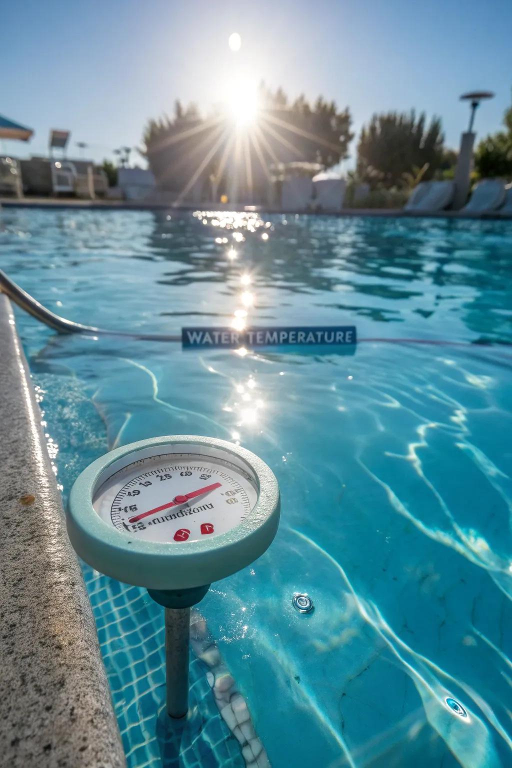 Monitor your pool's warmth with a handy floating thermometer.