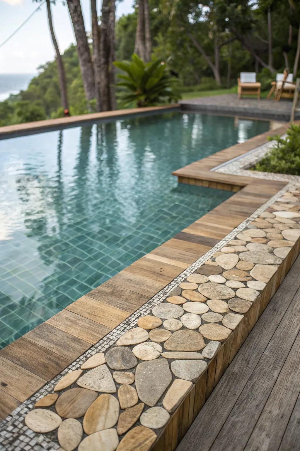 Natural textures blend your pool with its surroundings.