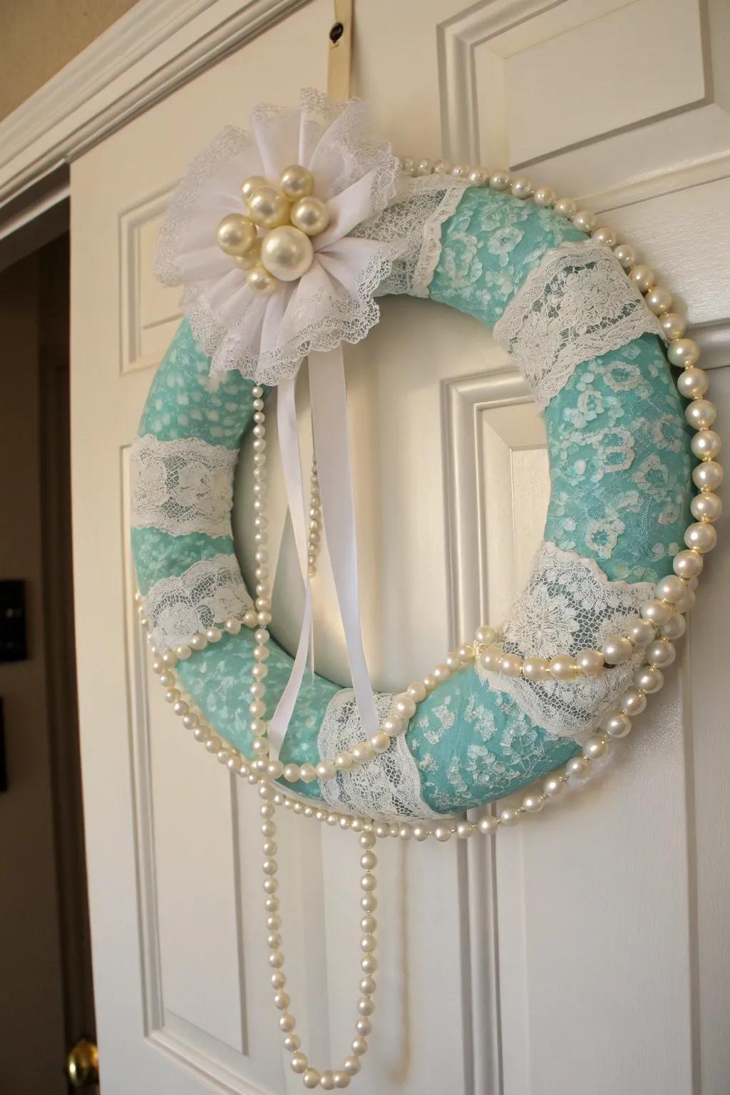 A vintage wreath that exudes timeless charm and elegance.