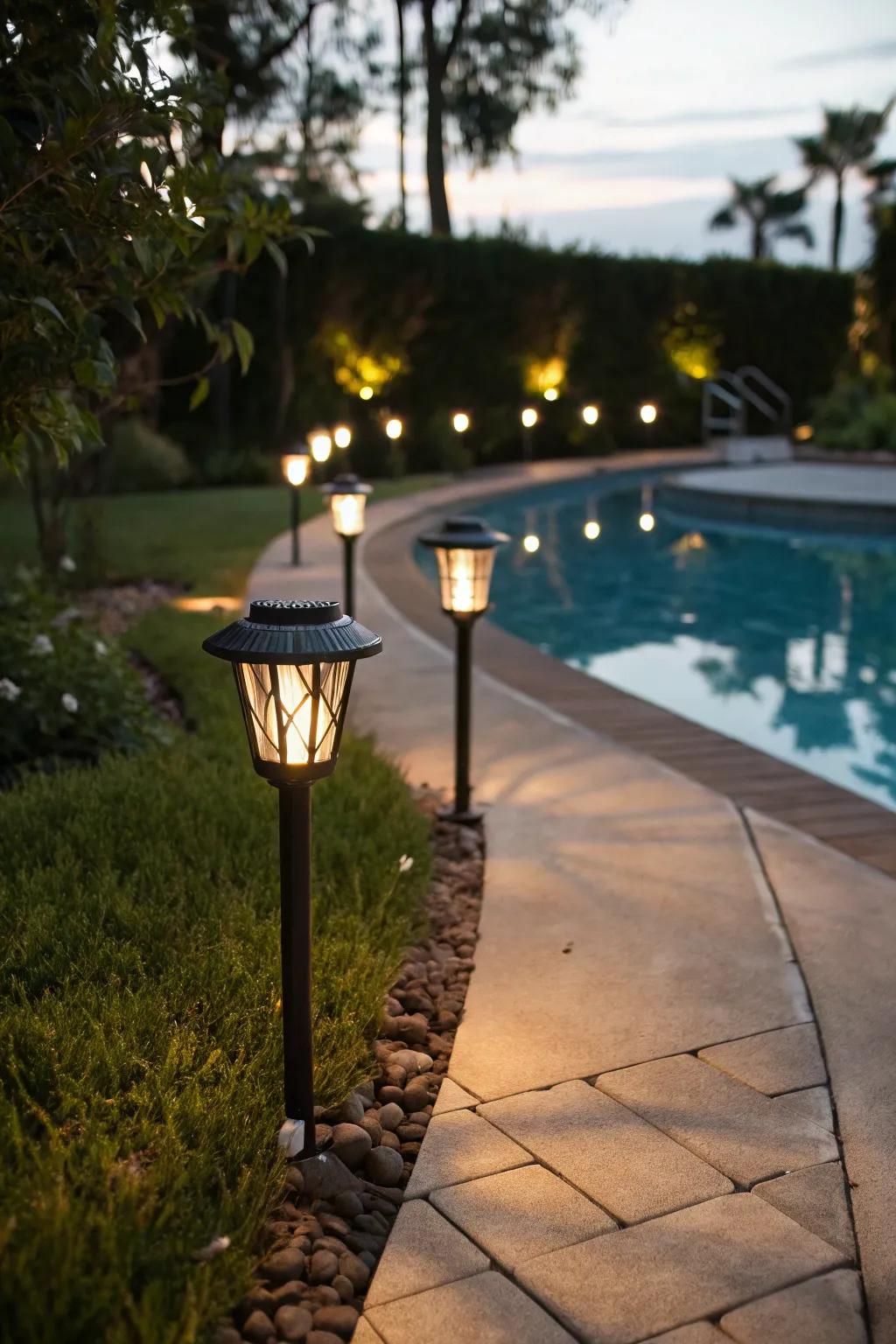 Solar pathway lights enhance safety and ambiance sustainably.