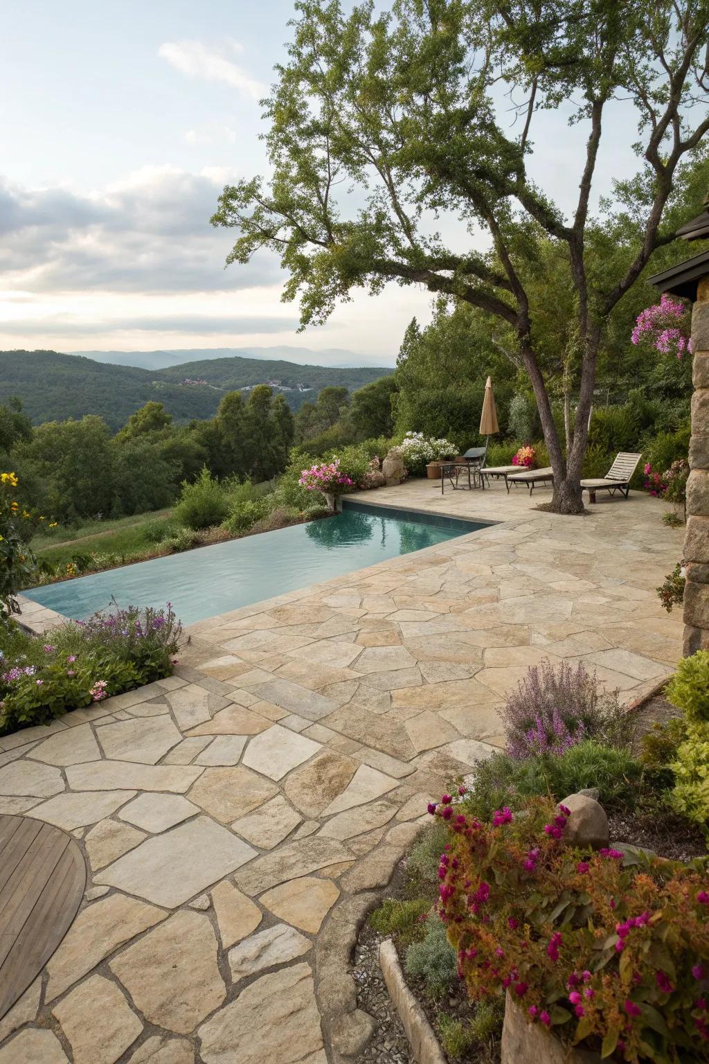 Natural stone adds rustic elegance to your pool area.