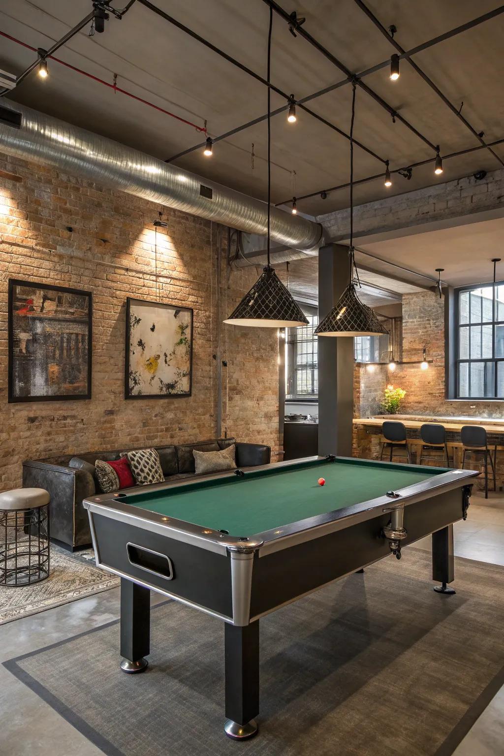 An industrial edge that brings a sleek feel to your game area.