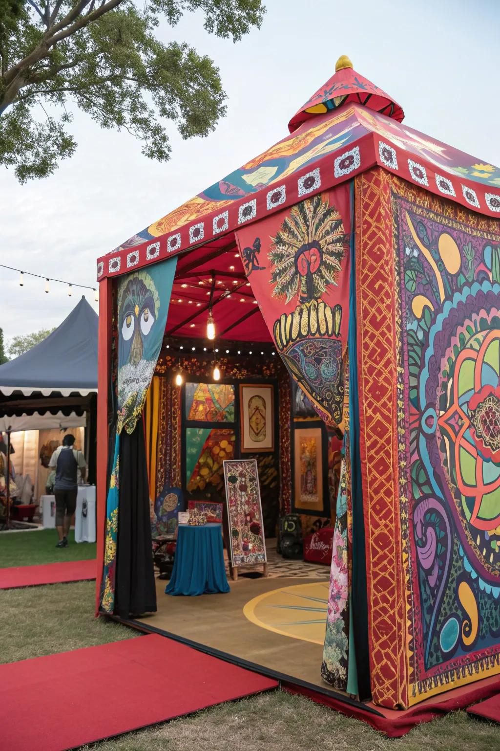 Encourage creativity with an artistic tent setup.