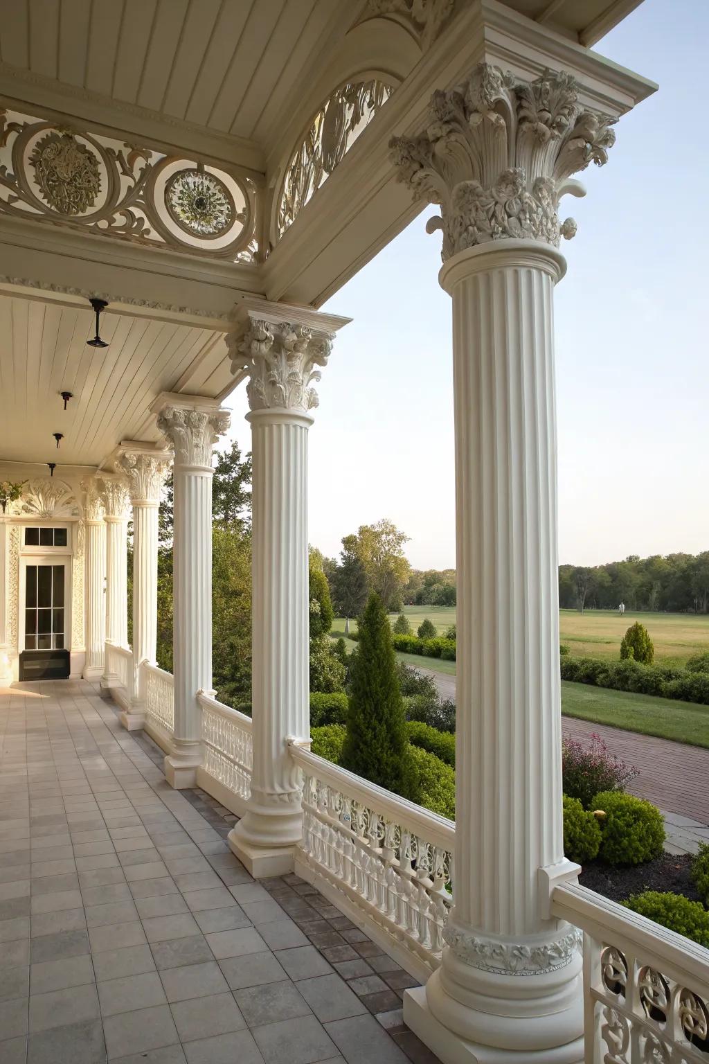 Decorative molding offers a refined and classic finish to porch columns.