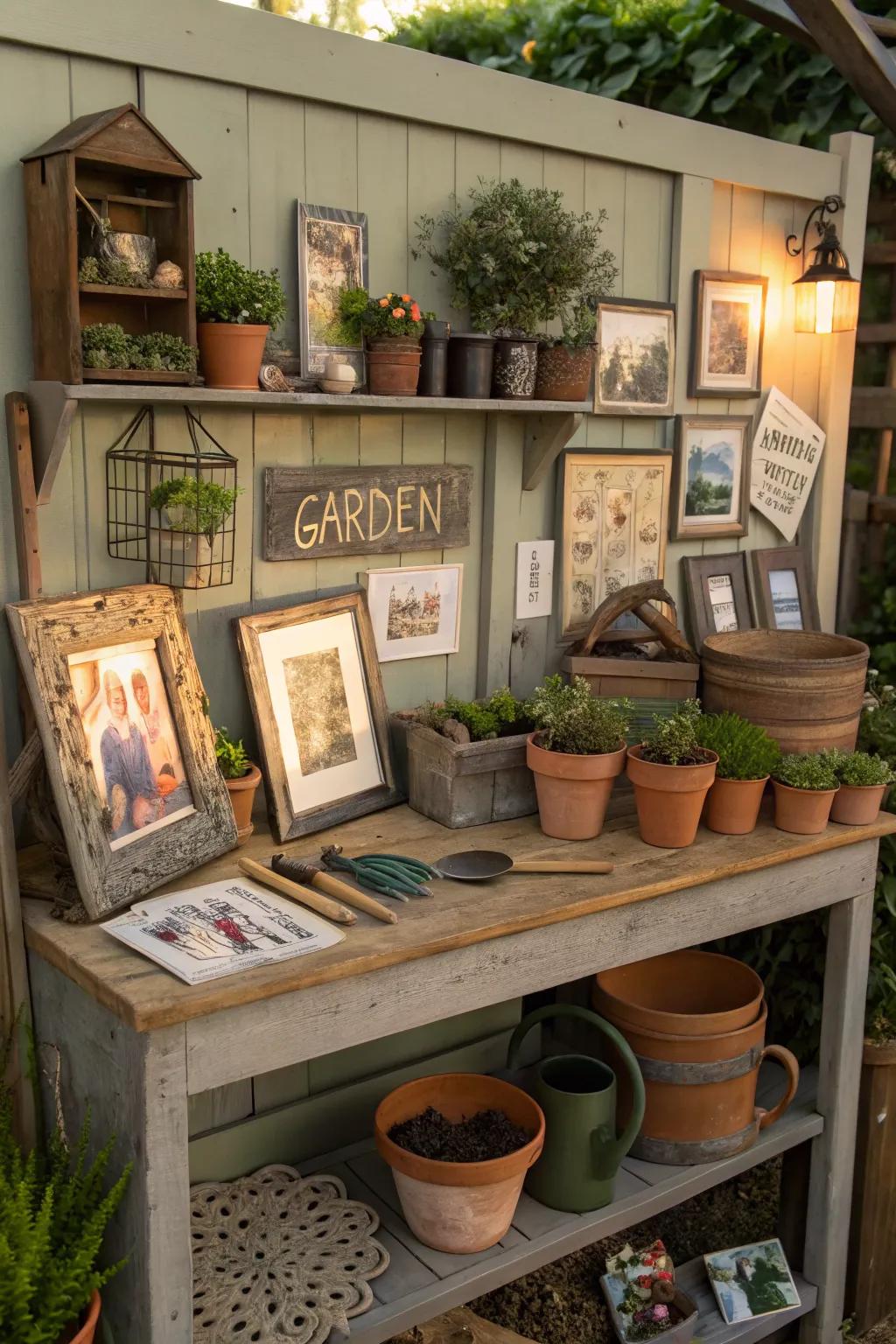 A personalized potting station filled with character and charm.
