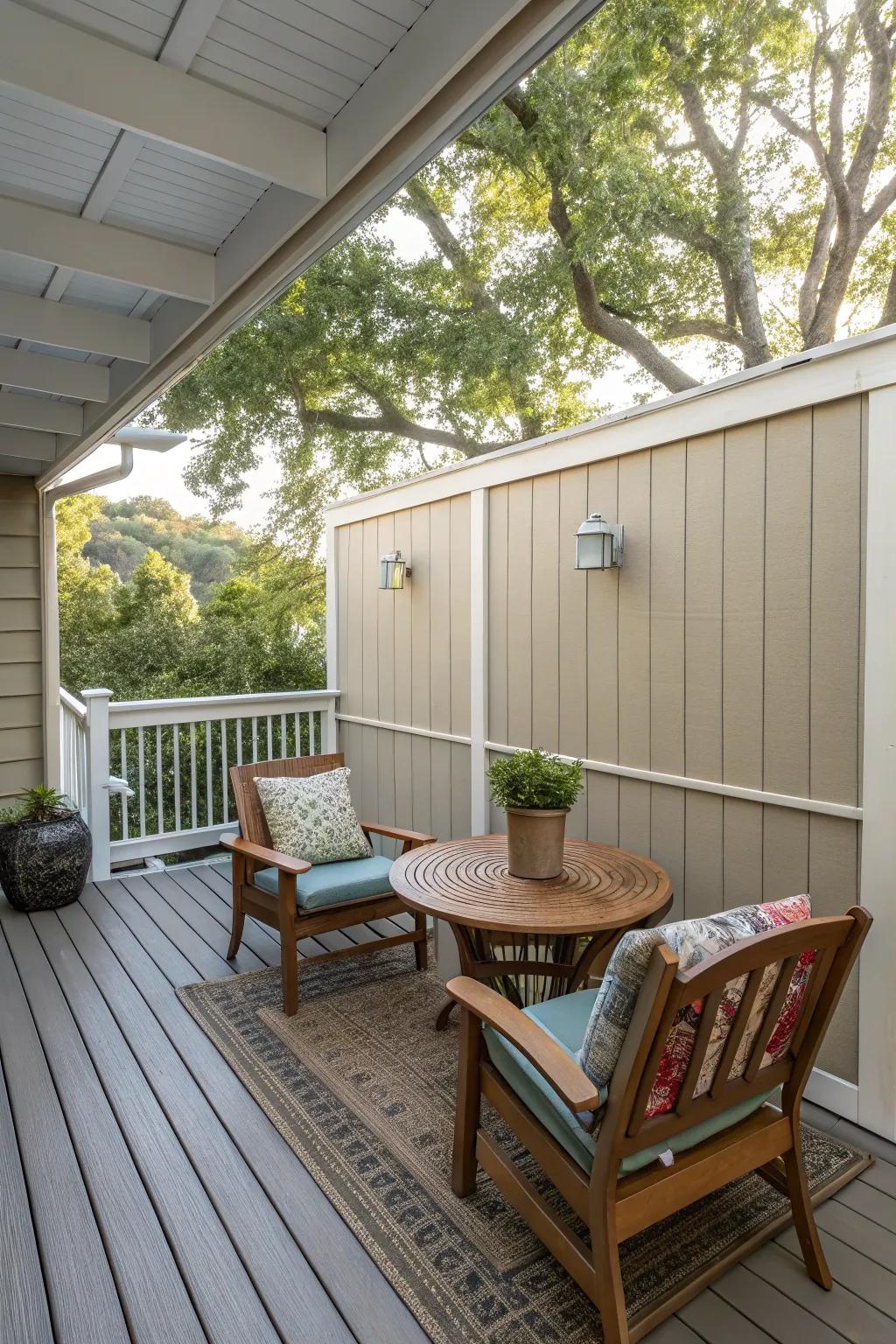 Partial walls provide privacy and maintain an open feel.
