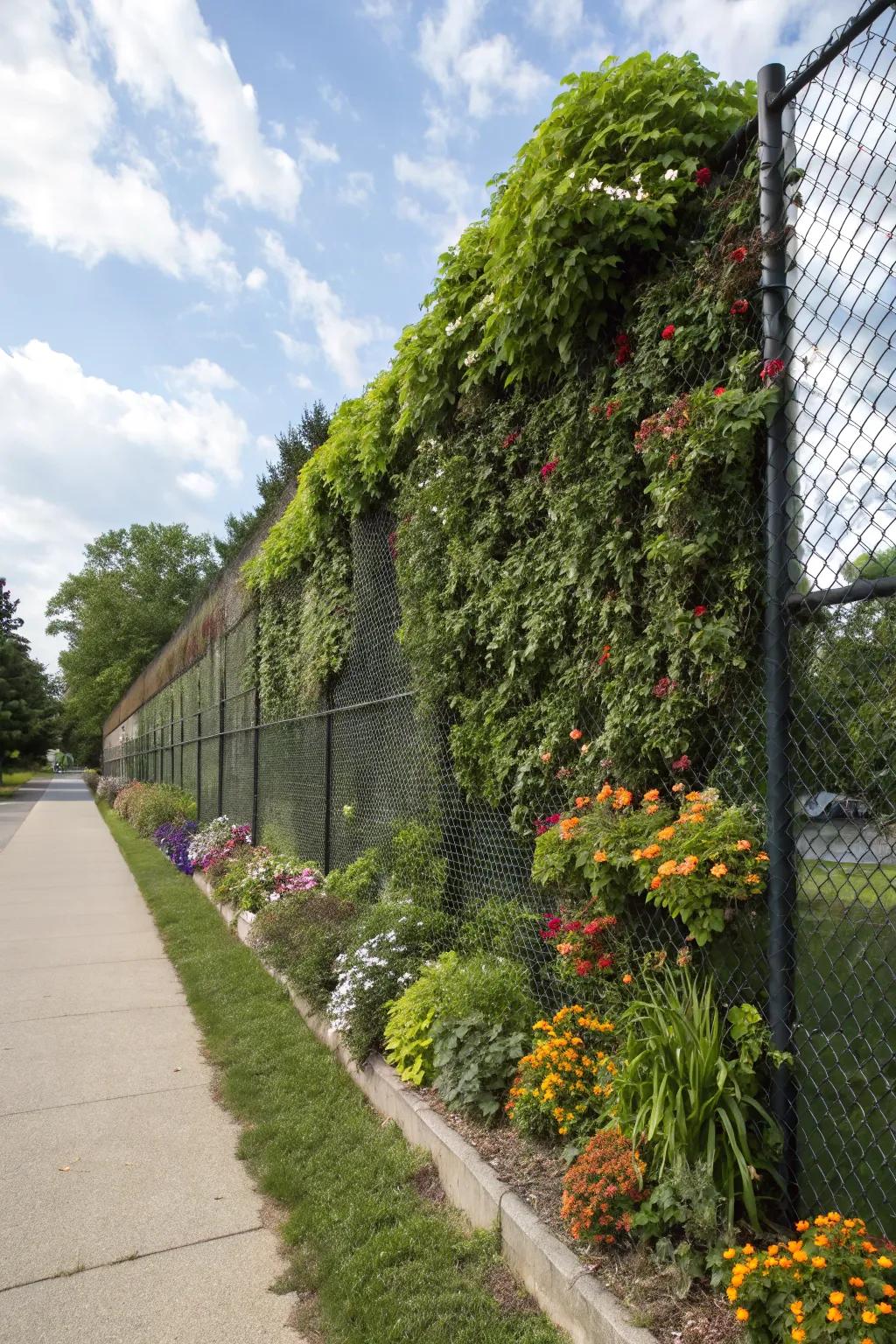 A living wall turns your fence into a vibrant garden centerpiece.