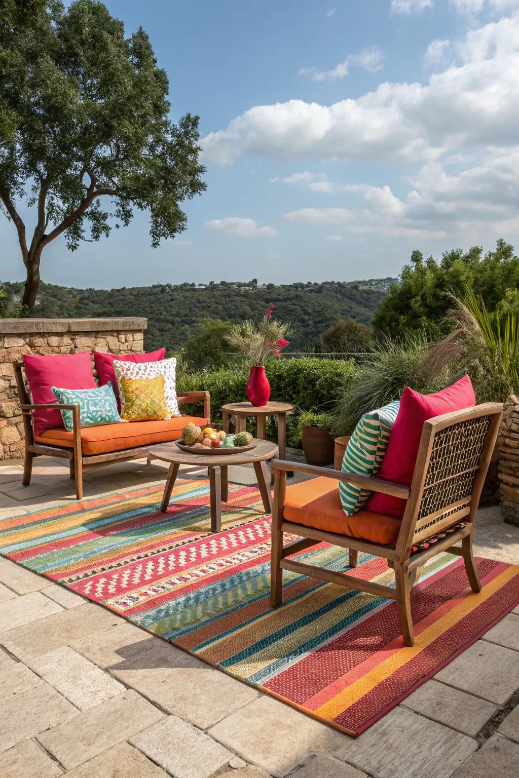 Bold color accents that bring energy and life to your quincho.