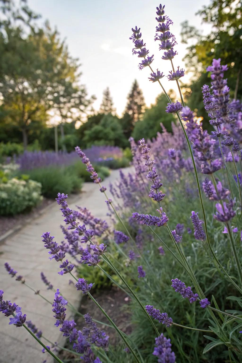 Lavender adding beauty and a soothing scent.