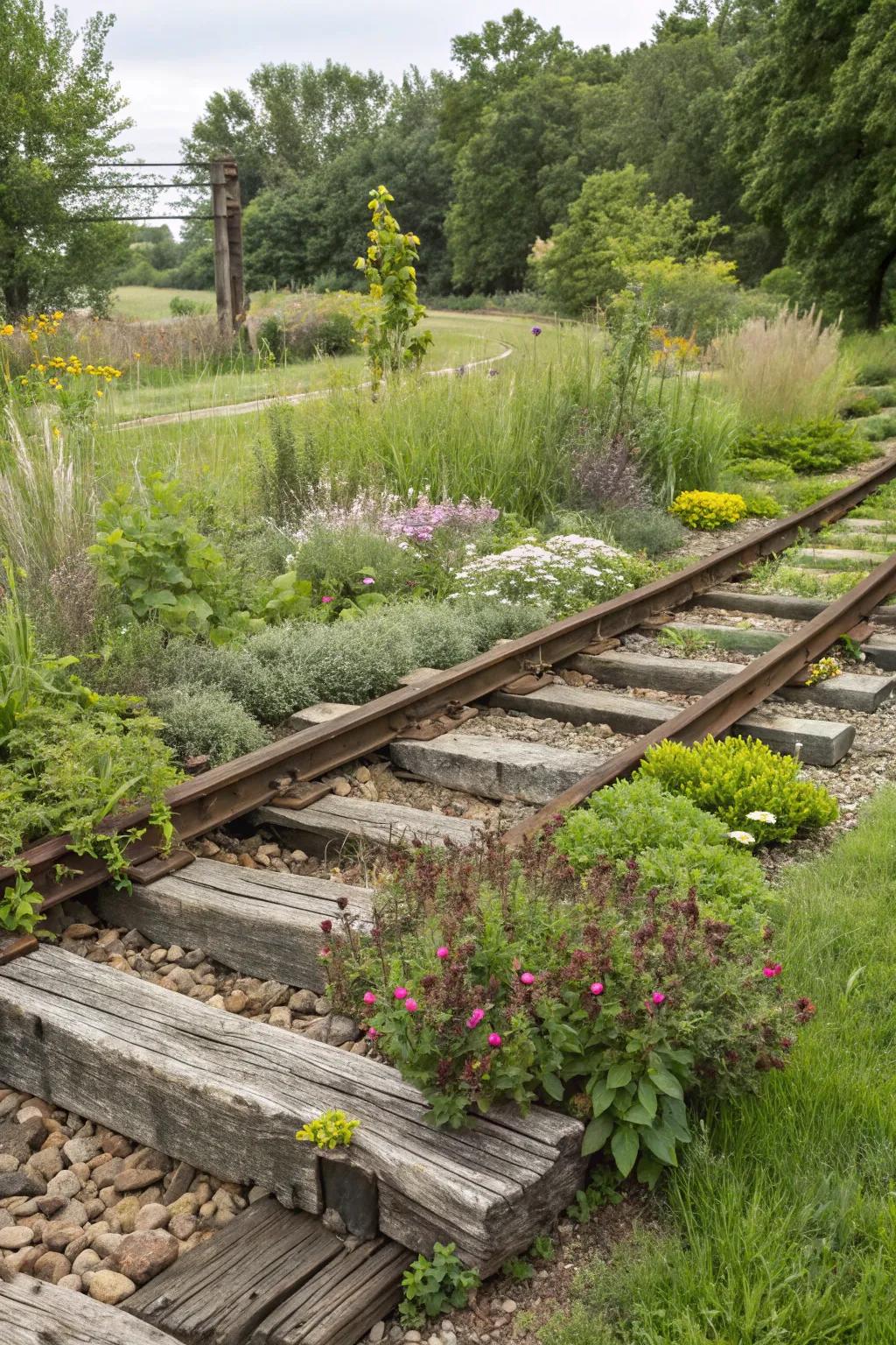 Support garden wildlife with creative railroad tie habitats.
