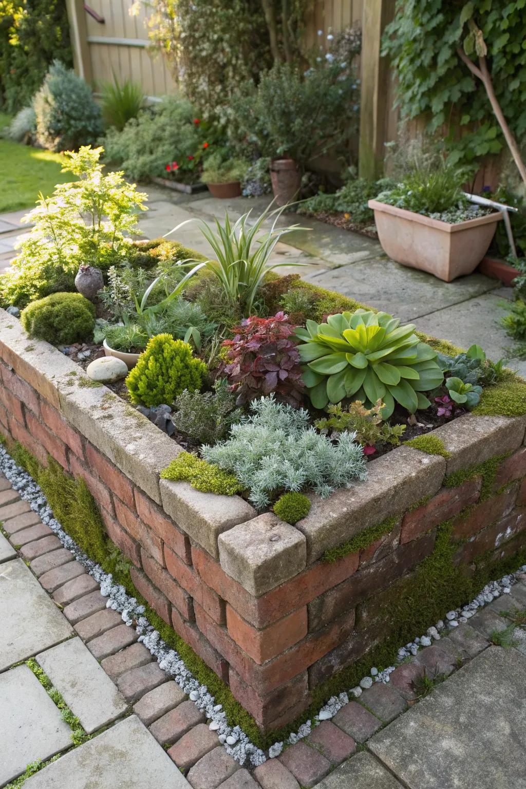 Sunken planters for a peaceful retreat.